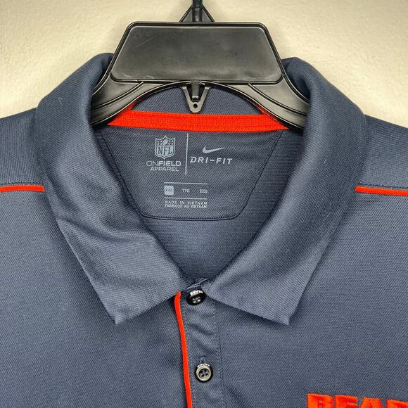 Nike Dri-Fit Men's Chicago Bears Long Sleeve Polo NFL Tailgate Pullover XXL - Picture 3 of 11